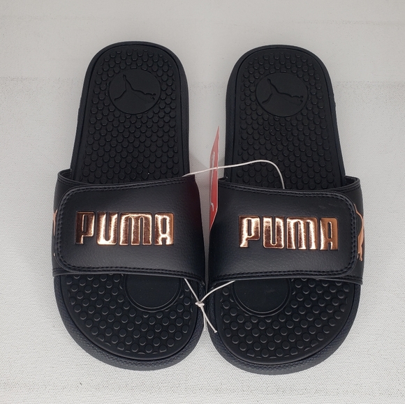 rose gold puma slides